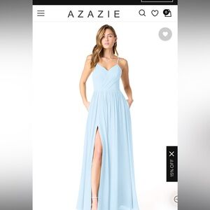 AZAZIE CORA
A-Line Pleated Chiffon Long Dress Sky Blue